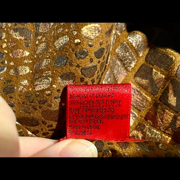 CHRISTINA Women’s Brown Metallic Embossed Jacket with shades of Copper SZ: Large - Picture 12 of 13